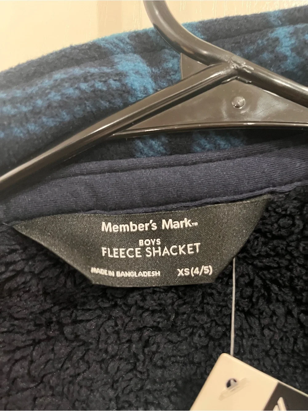 Blue and Navy Plaid Fleece Jacket With Soft Inside